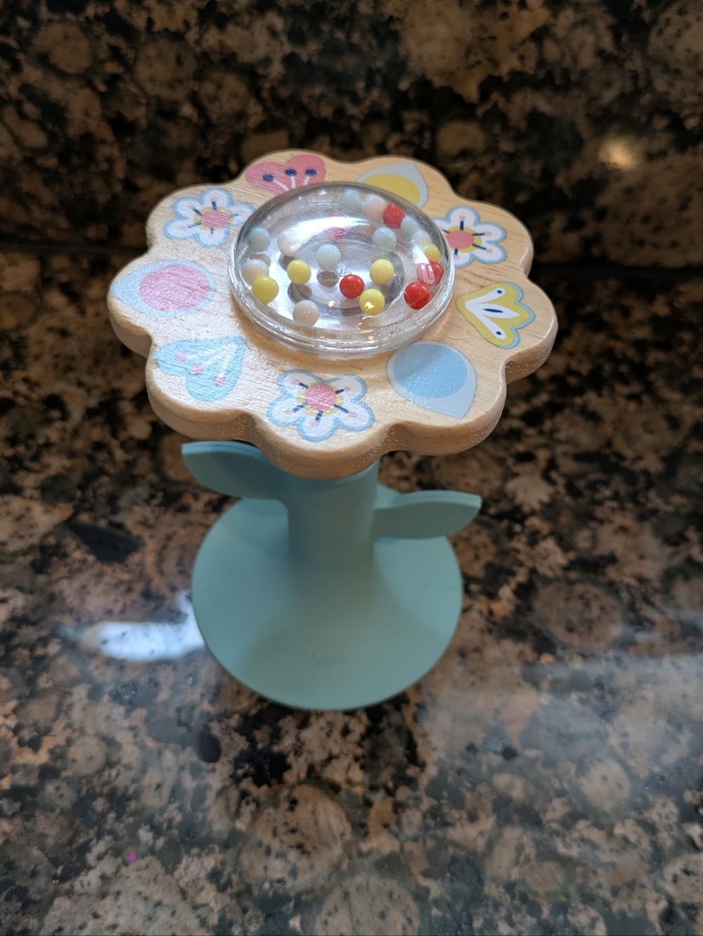 Wooden Flower Rattle Teether